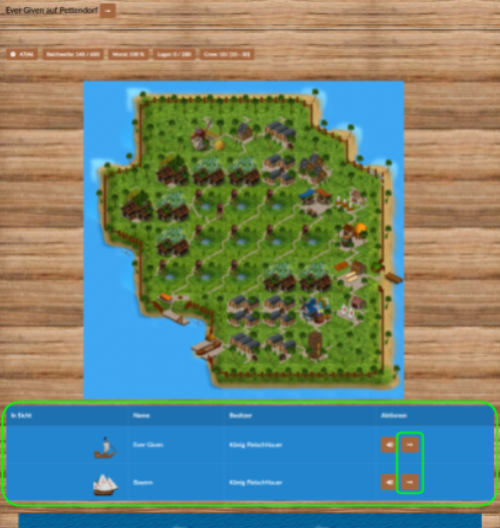  Warentransfer von Schiff oder Insel zu Schiff